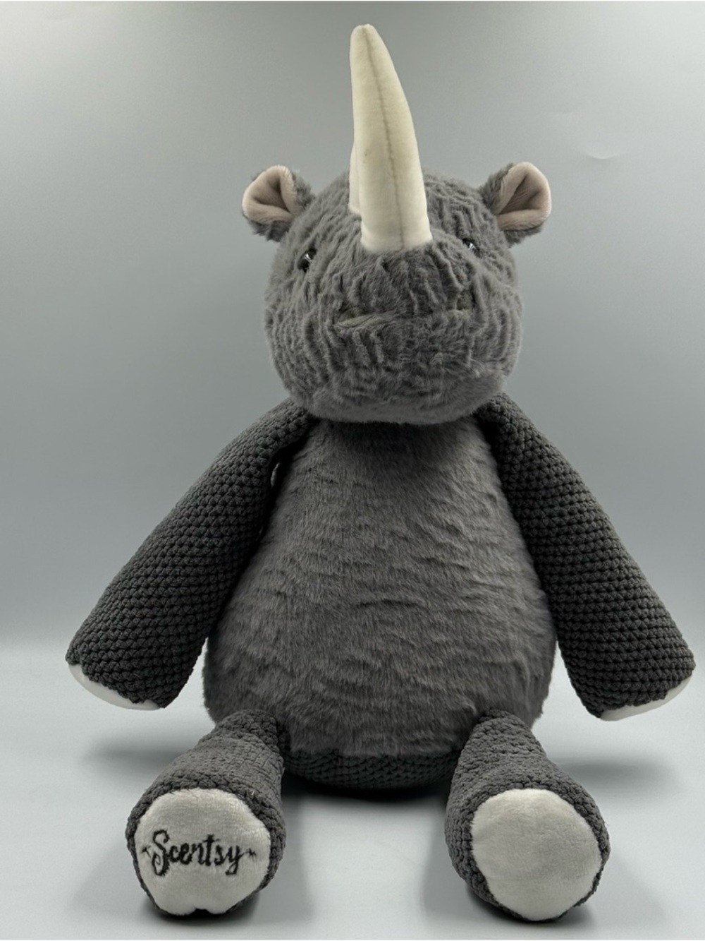 Scentsy Buddy Plush Gray Ruby Rhino With Blueberry Cheesecake Scent Sachet